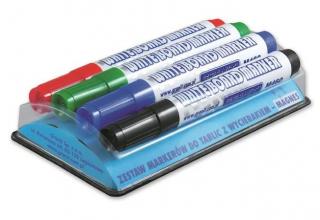 Táblamarker készlet, 2-3 mm, kúpos, mágneses tolltartóval, GRANIT "M460", 4 különbözõ szín (5 db)