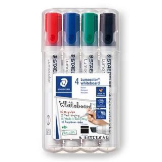 Táblamarker készlet, 2-5 mm, vágott, STAEDTLER "Lumocolor® 351 B", 4 különbözõ szín (4 db)