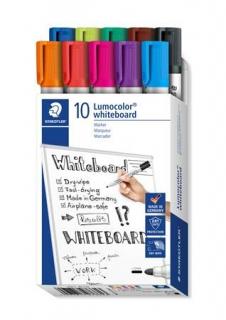 Táblamarker készlet, 2 mm, kúpos, STAEDTLER "Lumocolor® 351", 10 különbözõ szín (10 db)