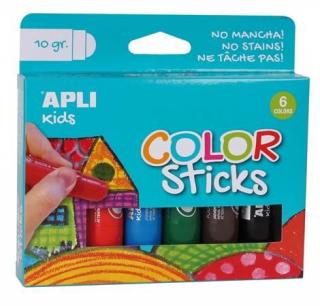 Tempera kréta készlet, APLI Kids "Color Sticks", 6 különbözõ szín (6 db)
