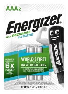 Tölthetõ elem, AAA mikro, 2x800 mAh, elõtöltött, ENERGIZER "Extreme" (2 db)