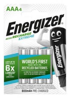 Tölthetõ elem, AAA mikro, 4x800 mAh, elõtöltött, ENERGIZER "Extreme" (4 db)