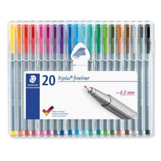 Tûfilc készlet, 0,3 mm, STAEDTLER "Triplus 334", 20 különbözõ szín (20 db)