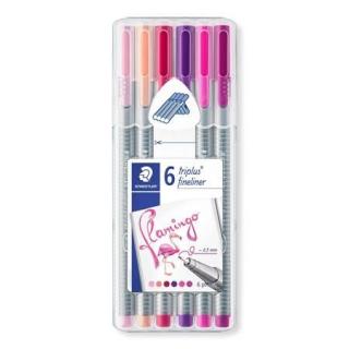 Tûfilc készlet, 0,3 mm, STAEDTLER "Triplus 334", 6 flamingo szín (6 db)