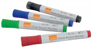 Üvegtábla marker, NOBO, 4 különbözõ szín (4 db)