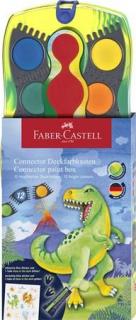 Vízfesték, 12 darabos, összeilleszthetõ, FABER-CASTELL, dinoszaurusz (12 db)