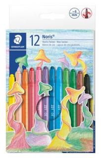 Zsírkréta, csavarós, STAEDTLER "Noris 221", 12 különbözõ szín (12 db)