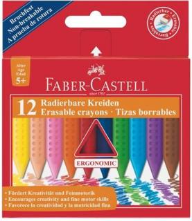 Zsírkréta, háromszögletû, FABER-CASTELL "Grip", 12 különbözõ szín (12 db)