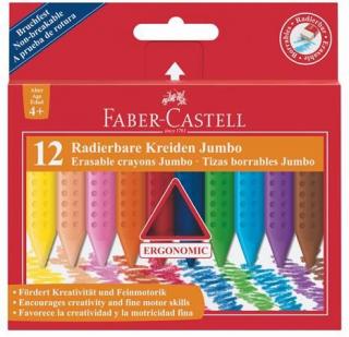 Zsírkréta, háromszögletû, FABER-CASTELL "Jumbo Grip", 12 különbözõ szín (12 db)