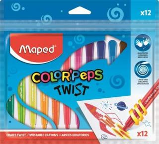 Zsírkréta, kitekerhetõ, MAPED "Color`Peps", 12 különbözõ szín (12 db)