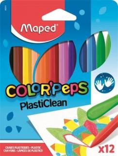 Zsírkréta, MAPED "Color`Peps" PlastiClean, 12 különbözõ szín (12 db)