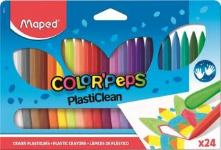 Zsírkréta, MAPED "Color`Peps" PlastiClean, 24 különbözõ szín (24 db)