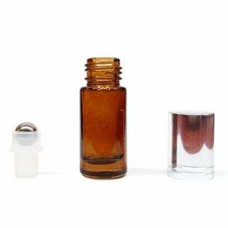 Mini golyós üveg 5 ml ezüst (csíkos) kupakkal