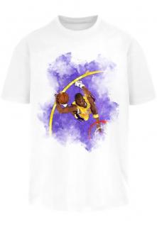 Divatos fehér férfi póló Basketball Clouds 2.0 mintával