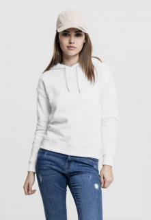 Divatos fehér női kapucnis pulóver