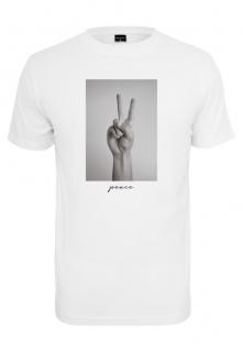 Fehér nyomott Peace Sign mintás férfi póló