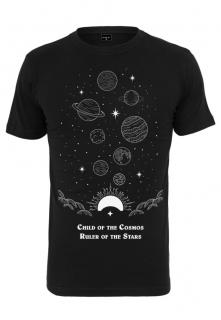 Fekete mintás "Child Of The Cosmos"férfi póló