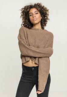 Női divatos világos barna pulóver