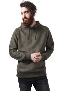 Oliva zöld kapucnis férfi pulóver