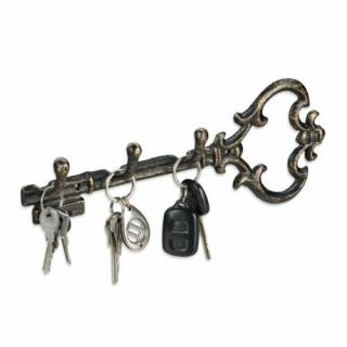 KEY Vintage Kulcs Formájú Öntöttvas Fali Kulcstartó, 2 Színben