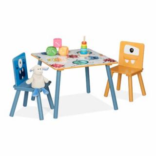 MONSTER Gyermek Asztal, 2 Székkel