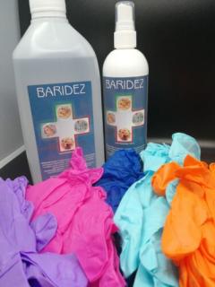 Baridez fertőtlenítő csomag ajándék színes nitril kesztyűvel