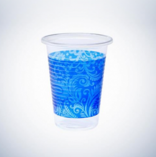 Keleti mintás műanyag pohár 2 dl kék színben - 50 db