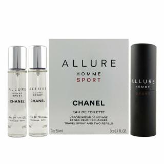 Chanel Allure Homme Sport EDT 60ML (3x20) hordozó + utántöltő Férfi Parfüm