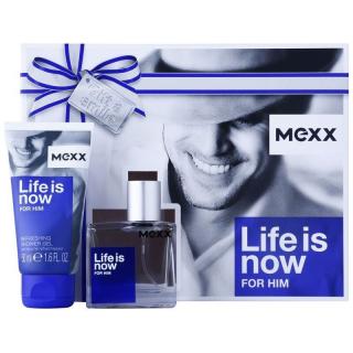 MEXX Life Is Now EDT 30ml + 50ml Tusfürdő Férfi Parfüm Ajándékcsomag