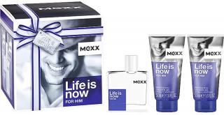 MEXX Life Is Now EDT 50ml + 2db 50ml Tusfürdő Férfi Parfüm Ajándékcsomag