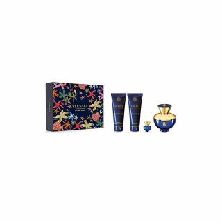 Versace Dylan Blue EDP 100 ml + 5 ml + 100 ml testápoló + 100 ml Tusfürdő + Neszeszer Női Parfüm Ajándékcsomag