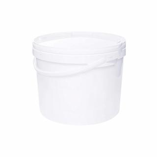 Fehér, műanyag vödör tetővel - 10 liter (polipropilén)