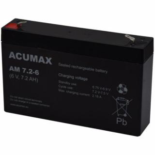 Acumax AM 7,2-6  6V 7,2Ah Zselés akkumulátor (6V 7Ah méretben)