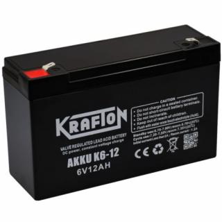 Krafton K6-12 6V 12Ah Zselés akkumulátor