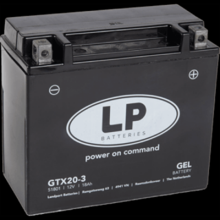 Landport GTX20-3 12V 18Ah gondozásmentes AGM (zselés) motor akkumulátor