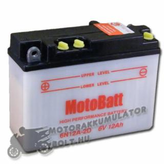 MotoBatt  6N12A-2D 6V 12Ah Motor akkumulátor sav nélkül