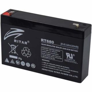 Ritar 6V 8Ah Zselés akkumulátor  RT680-F1 (6V 7Ah méretben)