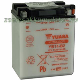 Yuasa YB14-B2 12V 14Ah Motor akkumulátor sav nélkül