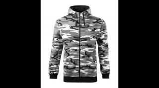 Pulóver Xl  malfini Camo Zipper C19-32 Szürke Terep