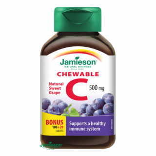 Jamieson C-vitamin 500mg rágótabletta -szőlő ízesítéssel 120x