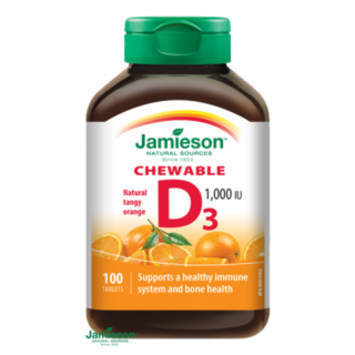 Jamieson D3-vitamin 1000IU szopogató tabletta - narancs ízesítéssel 100x