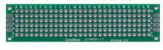 2*8 cm univerzális PCB próbapanel kétoldalas