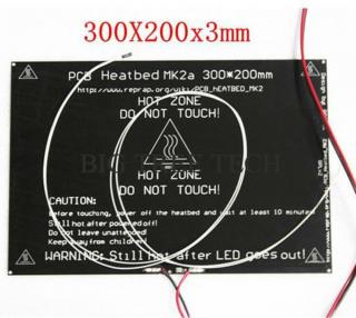 MK2A 300*200*3.0mm alumínium fűtött asztal + LED ellenállás + 60cm vezeték + ter