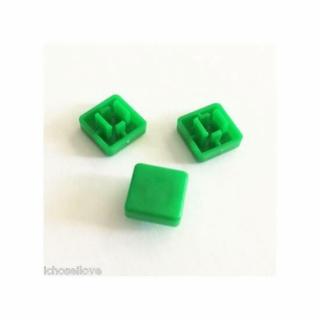 Szögletes kupak nyomógombhoz zöld 12x12x7.3mm