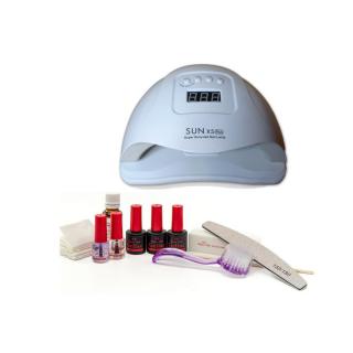Gél lakk szett BASIC+ 120W-os UV/LED lámpa