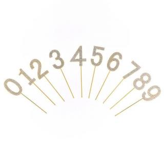 Tortadísz - Strassz szám (arany)