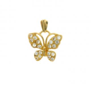 Arany pillangó medál kövekkel díszítve
