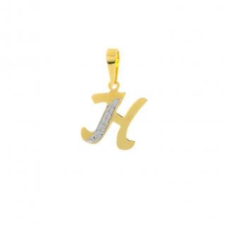 H betű alakú medál sárga aranyból