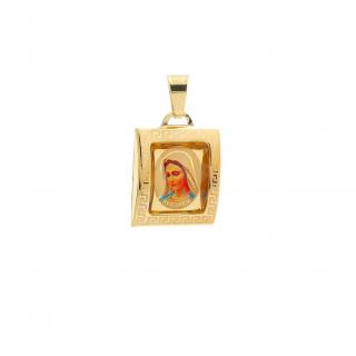 Medzsugori Szűz Mária sárga aranyból készült medál
