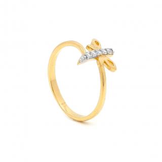PILLANGÓ fehér ékköves arany gyűrű